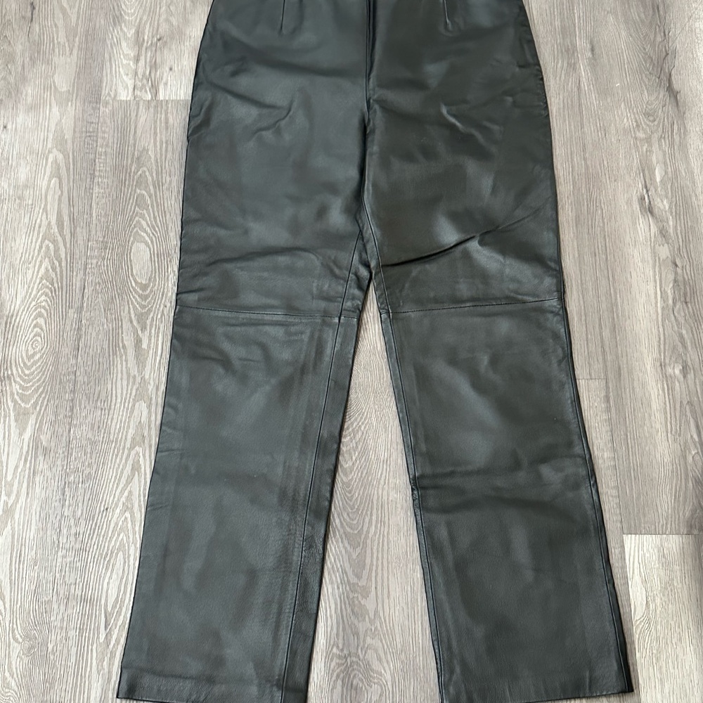 Clio women’s leather black pants slacks size 14
